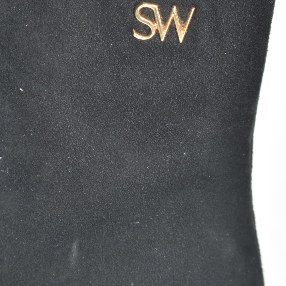 Stuart Weitzman Quinn Ankle Bootie Suede Block Go… - image 7